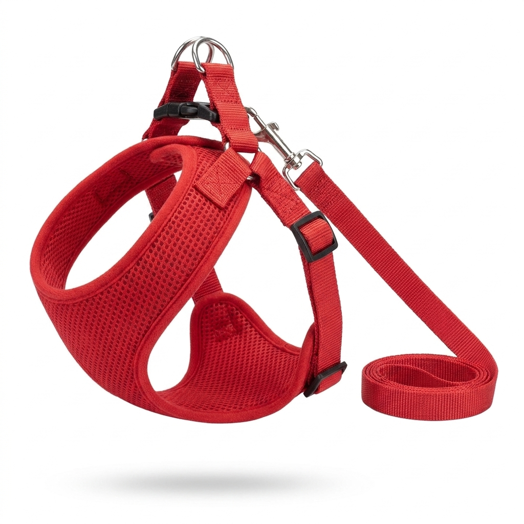 Adjustable Vest Harness with Matching Lead angled view