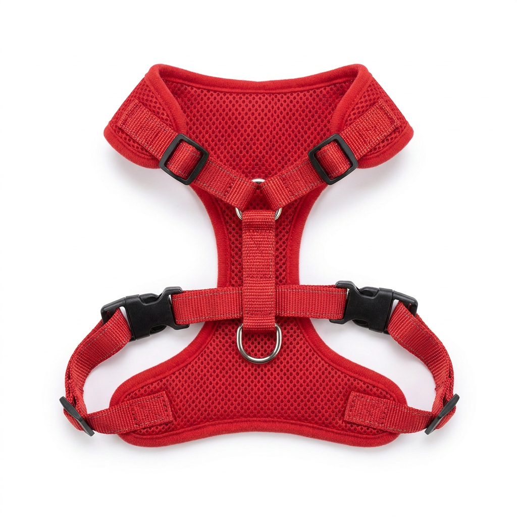 Adjustable Vest Harness with Matching Lead top-down view