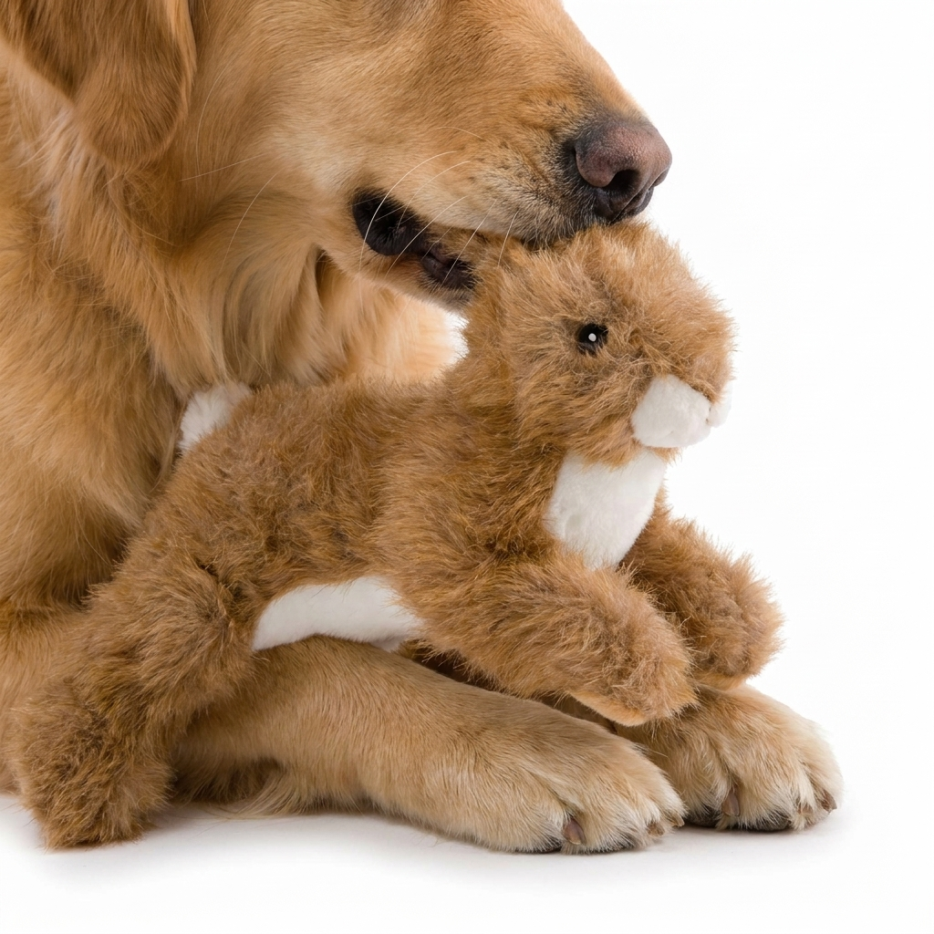 Hare Like Dog Toy with dog