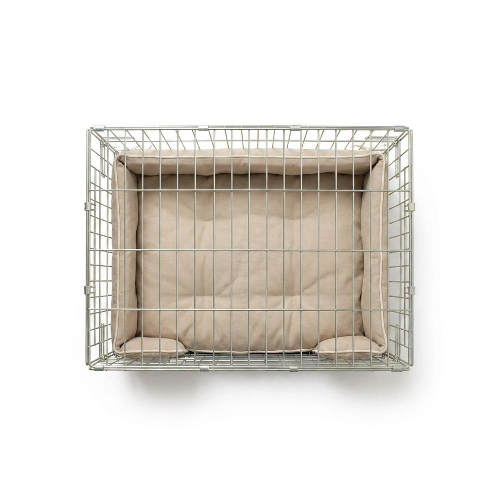 Dog Crate Bumper in Savanna Oatmeal top-down view