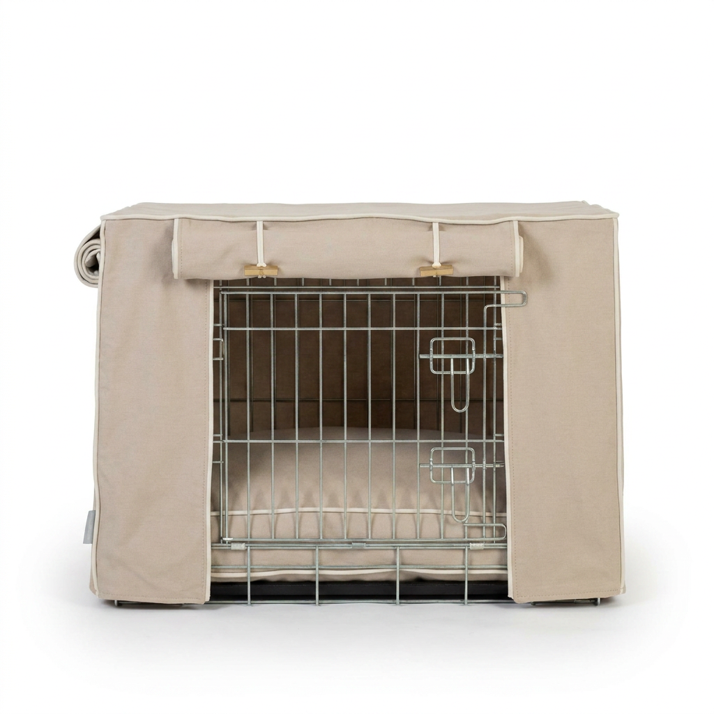 Dog Crate Set in Savanna Oatmeal front view