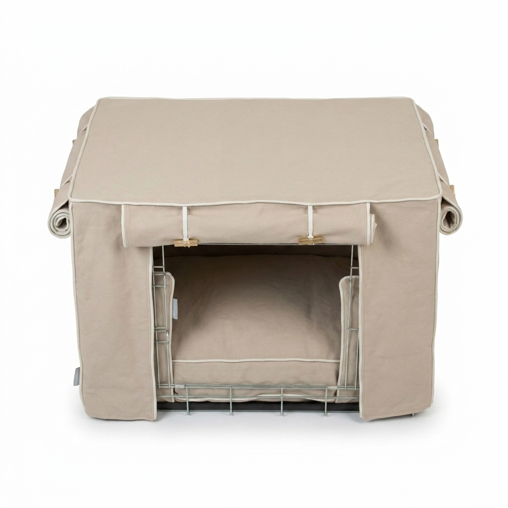 Dog Crate Set in Savanna Oatmeal top-down view