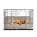 Dog Crate Bumper in Grey Spot with dog