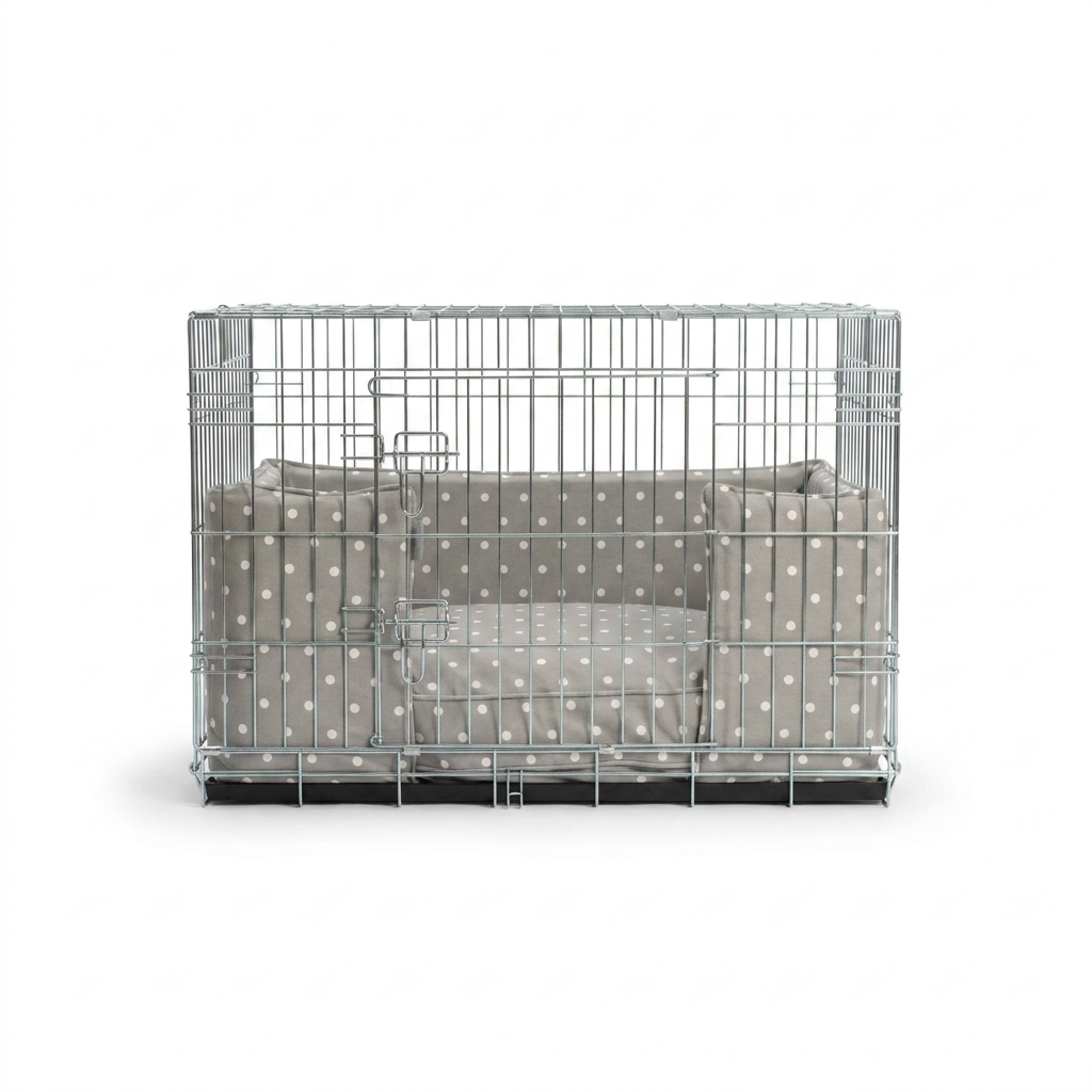 Dog Crate Bumper in Grey Spot front view