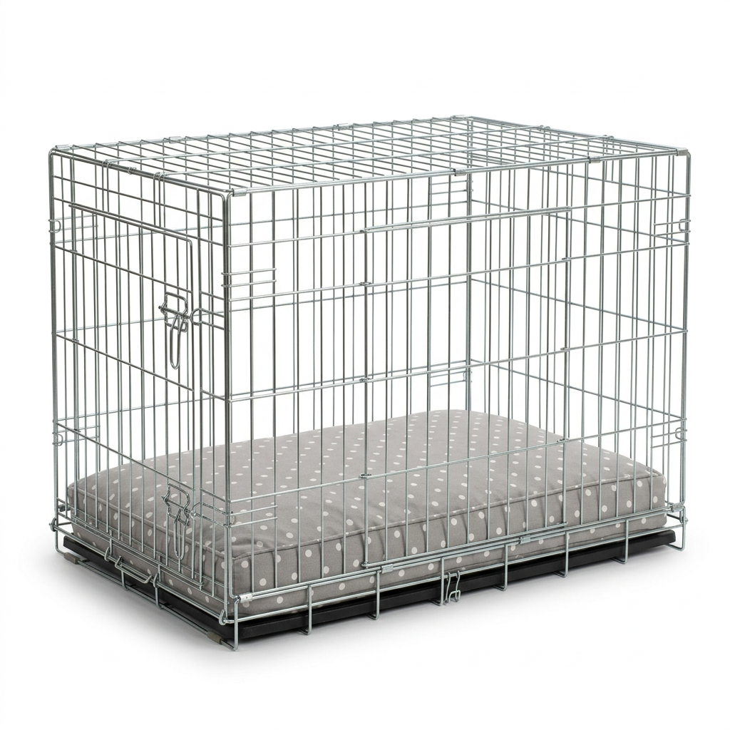 Dog Crate Bumper in Grey Spot angled view