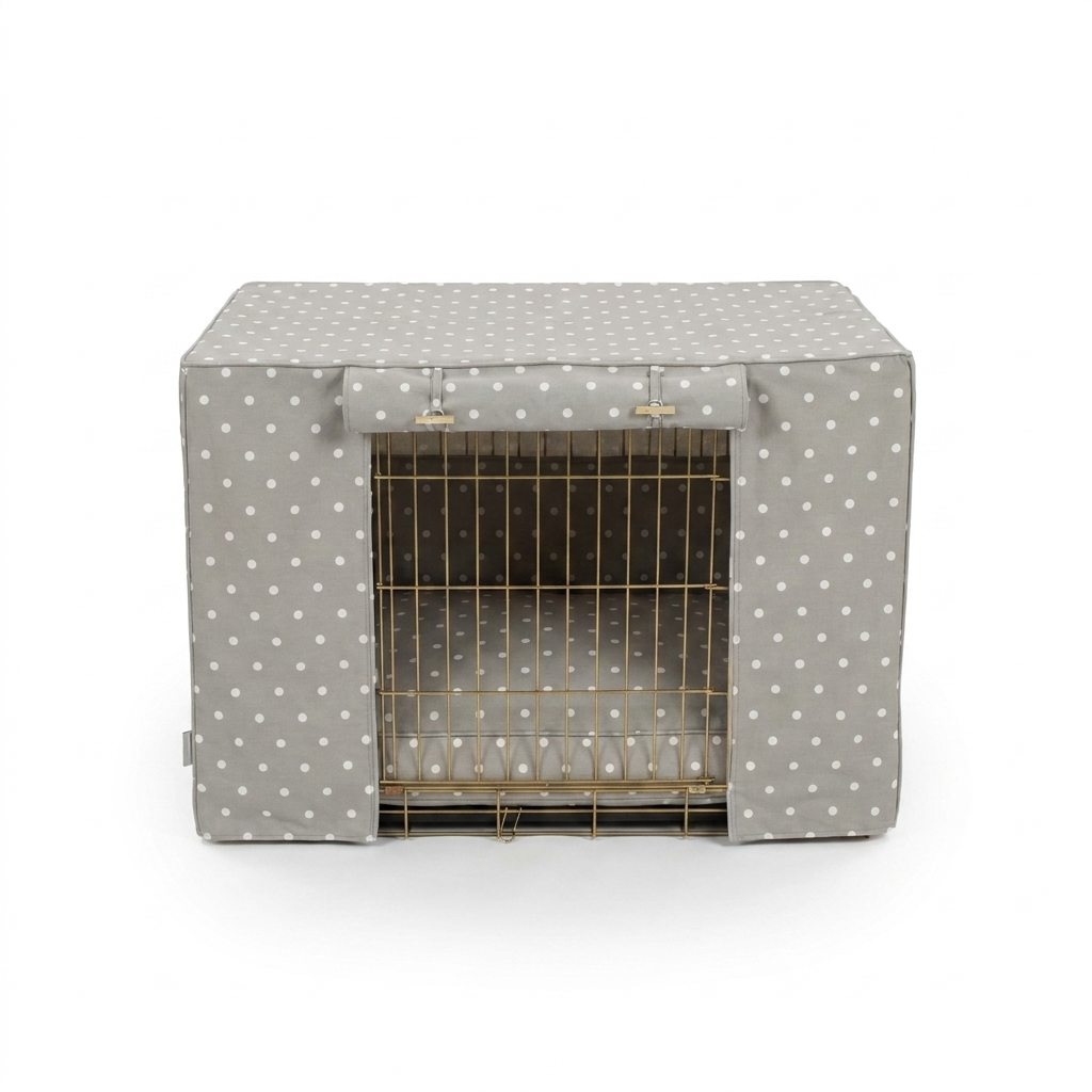 Dog Crate Set in Grey Spot top-down view