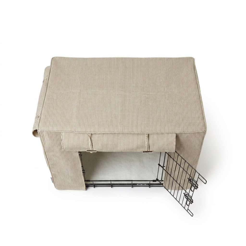 Dog Crate Cover in Regency Stripe top-down view