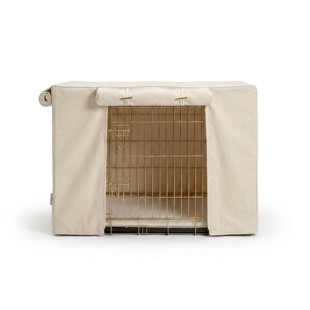 Dog Crate Cover In Savanna Bone front view