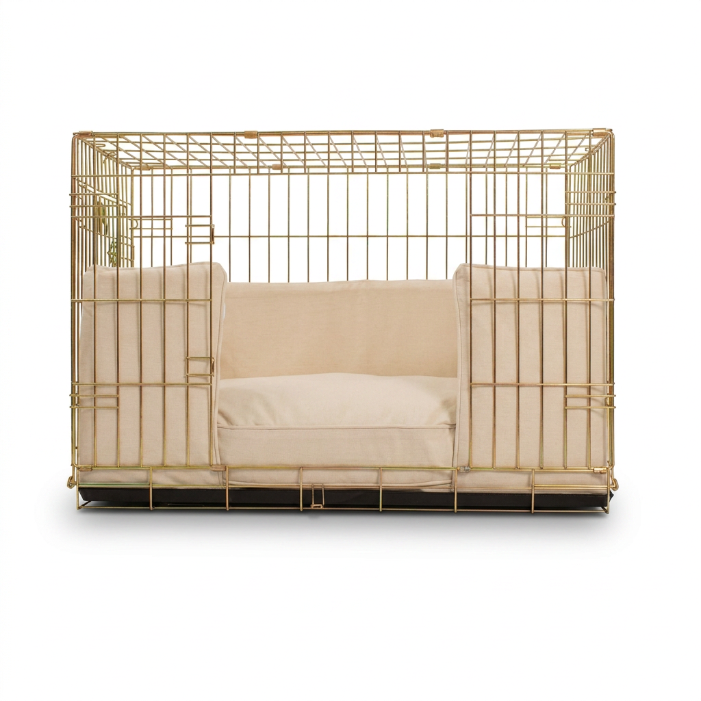 Dog Crate Bumper in Savanna Bone front view