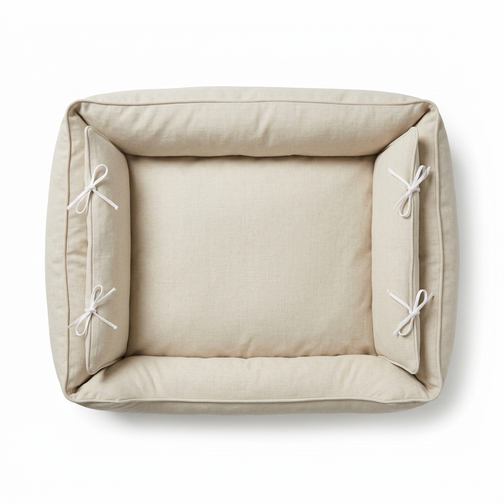 Dog Crate Bumper in Savanna Bone top-down view