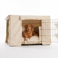 Dog Crate Set in Savanna Bone with dog