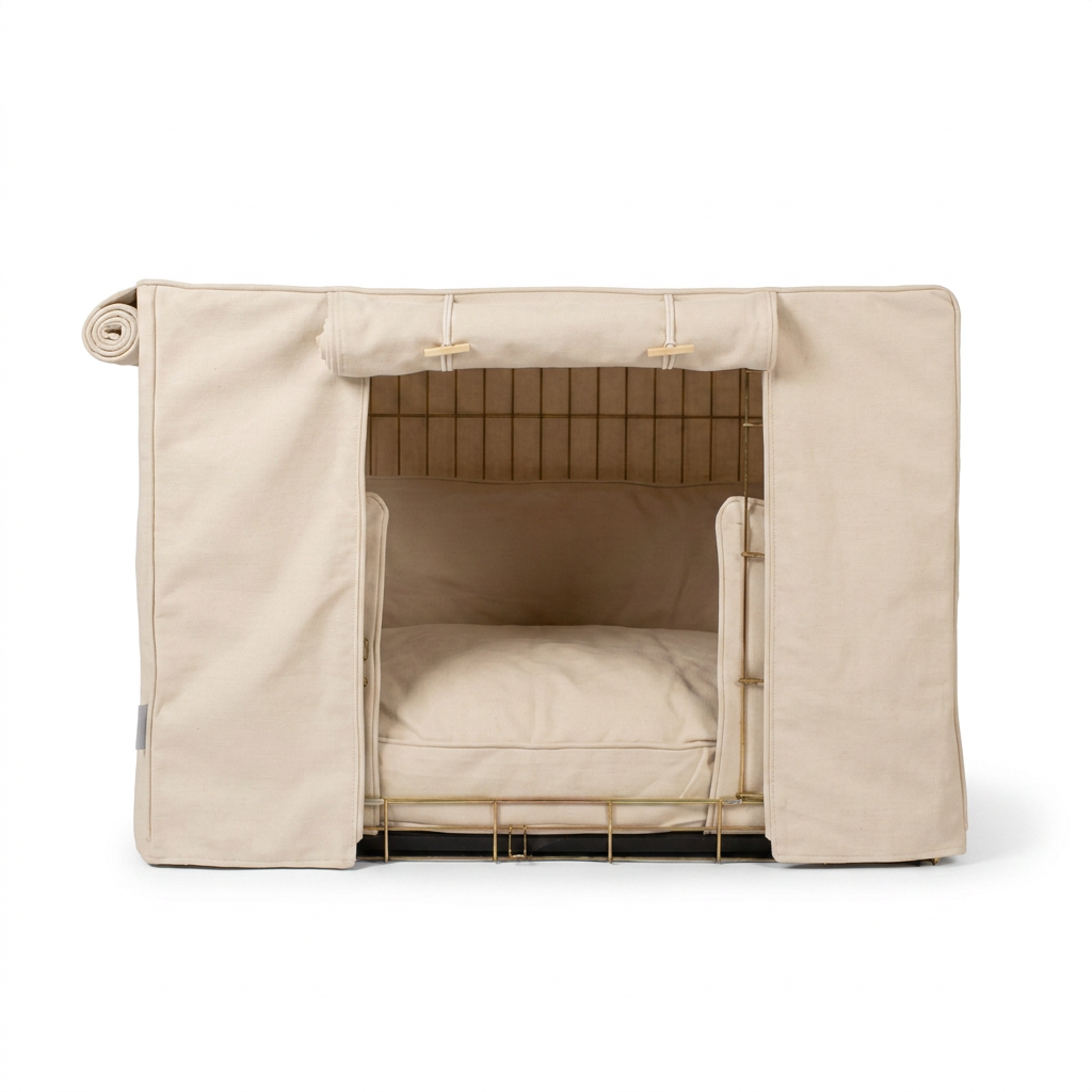 Dog Crate Set in Savanna Bone front view