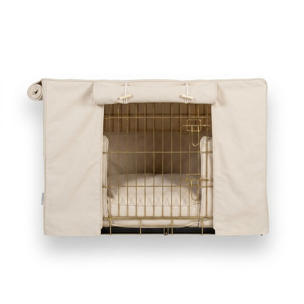 Dog Crate Set in Savanna Bone top-down view