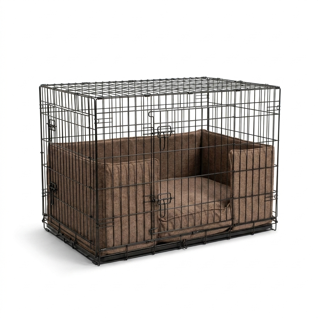 Dog Crate Bumper in Inchmurrin Umber angled view