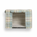 Dog Crate Cover in Balmoral Duck Egg Tweed top-down view