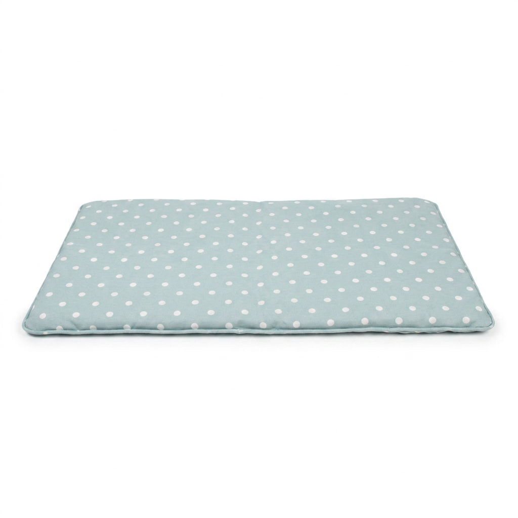 Travel Mat in Duck Egg Spot front view