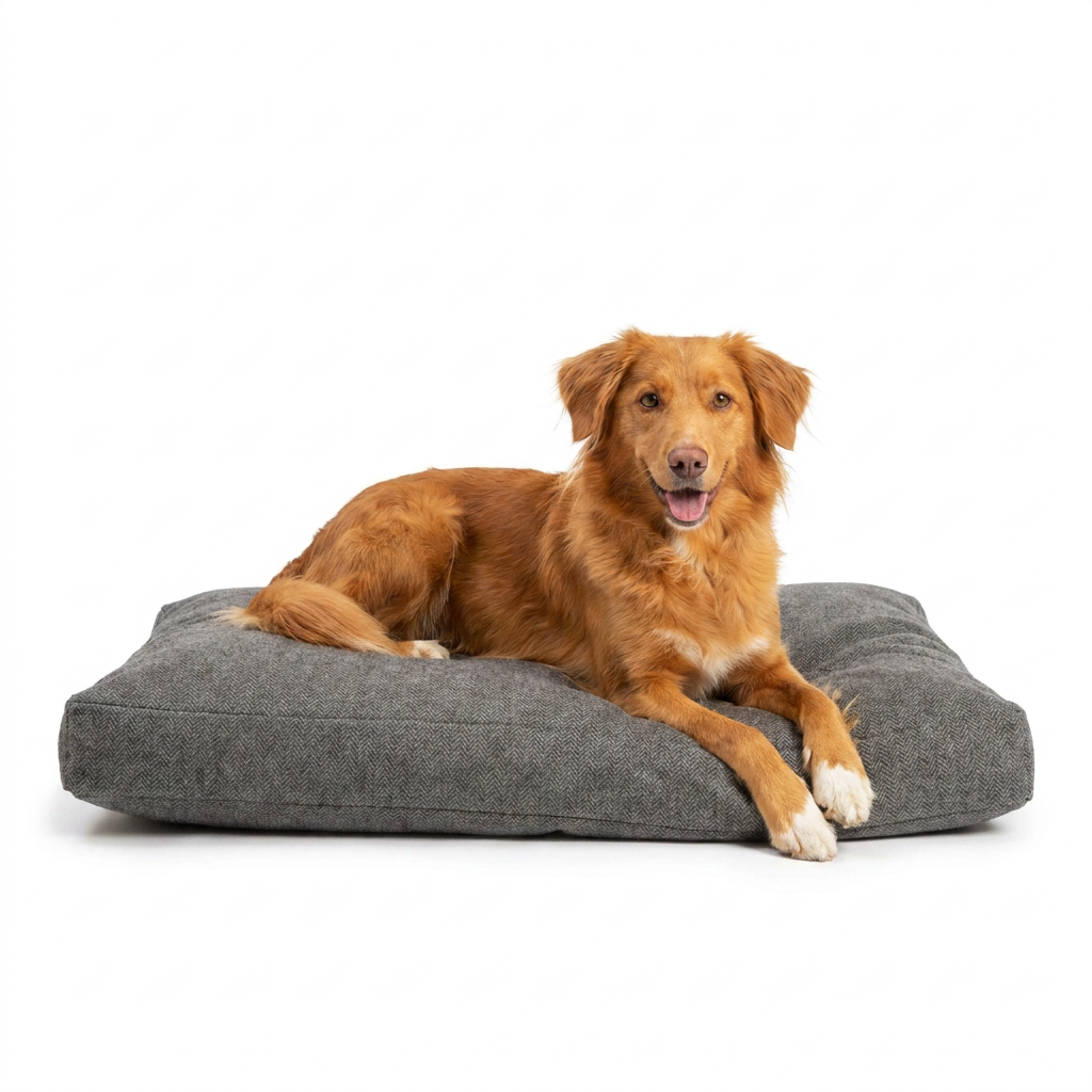 Dog Cushion in Essentials Herdwick Graphite with dog