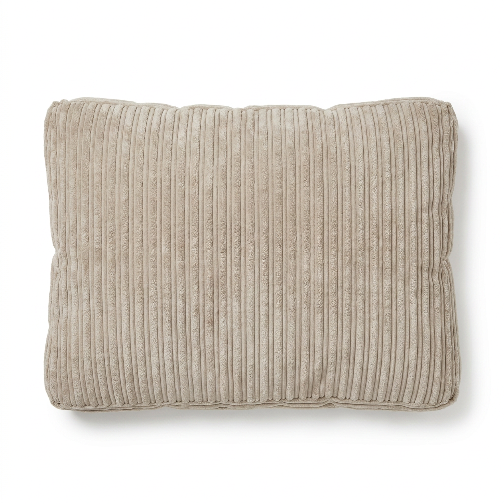 Dog Cushion in Light Grey Essentials Plush top-down view