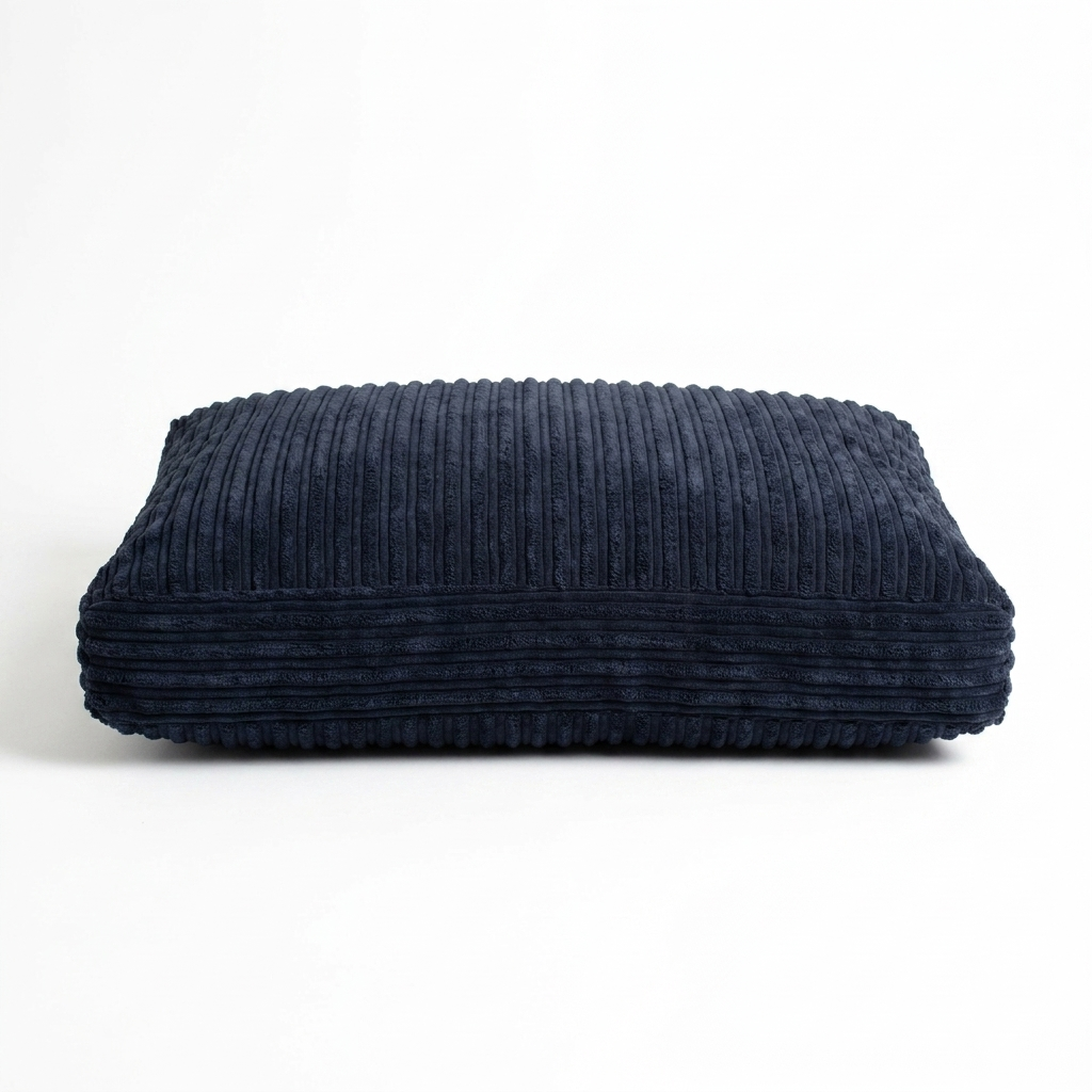Dog Cushion in Navy Essentials Plush front view