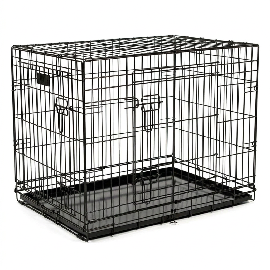 Dog Crate Black angled view