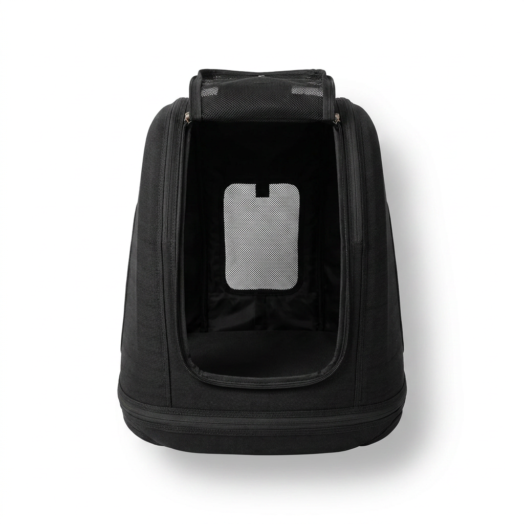 Crispin Pet Travel Crate Onyx top-down view
