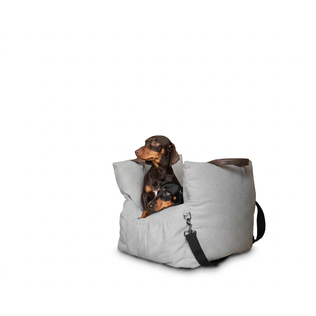 Easy Traveller in Slate Booster Seat with dog