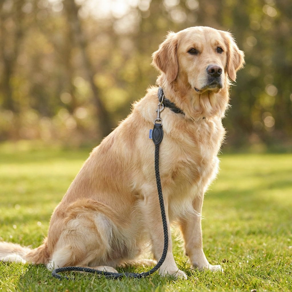 Rope Slip & Control Lead with dog