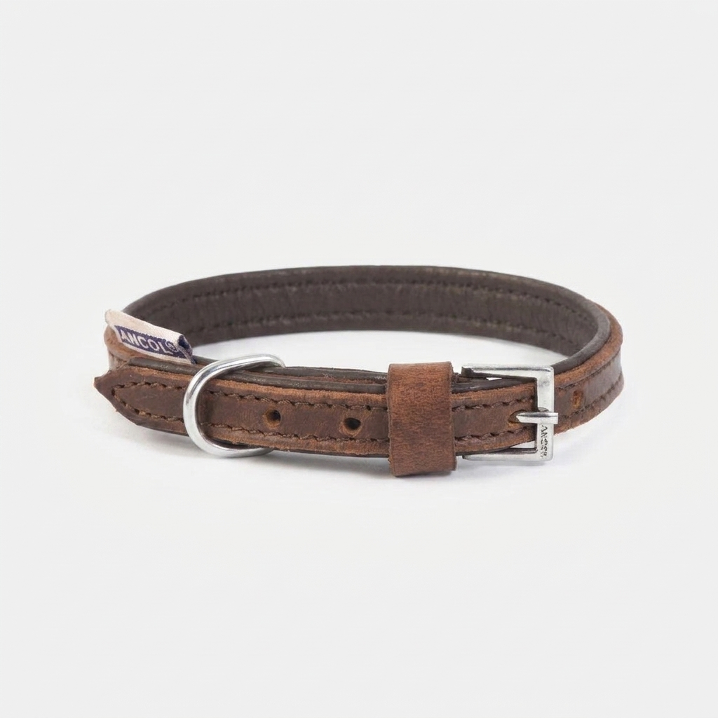 Vintage Leather Padded Collar front view