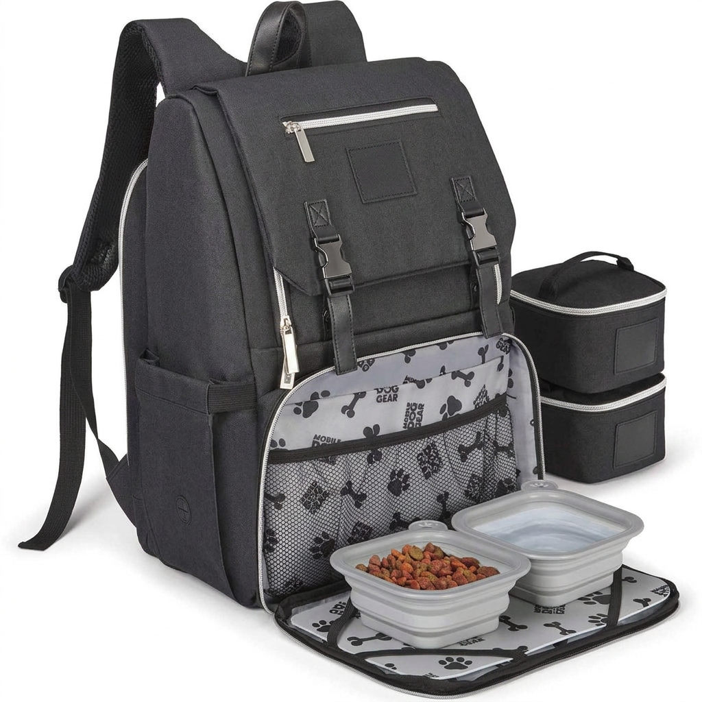 Mobile Dog Gear Black Backpack angled view