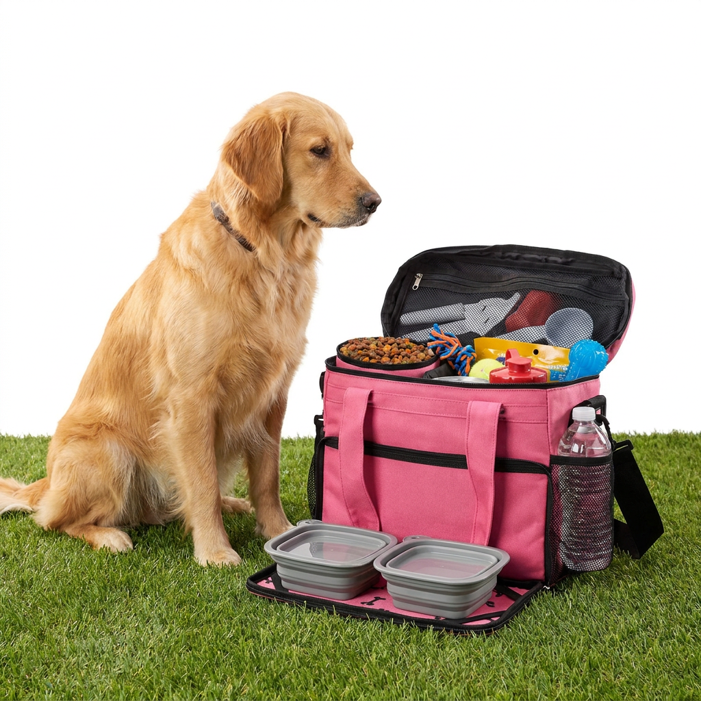 Mobile Dog Gear Week Away Bag Pink with dog