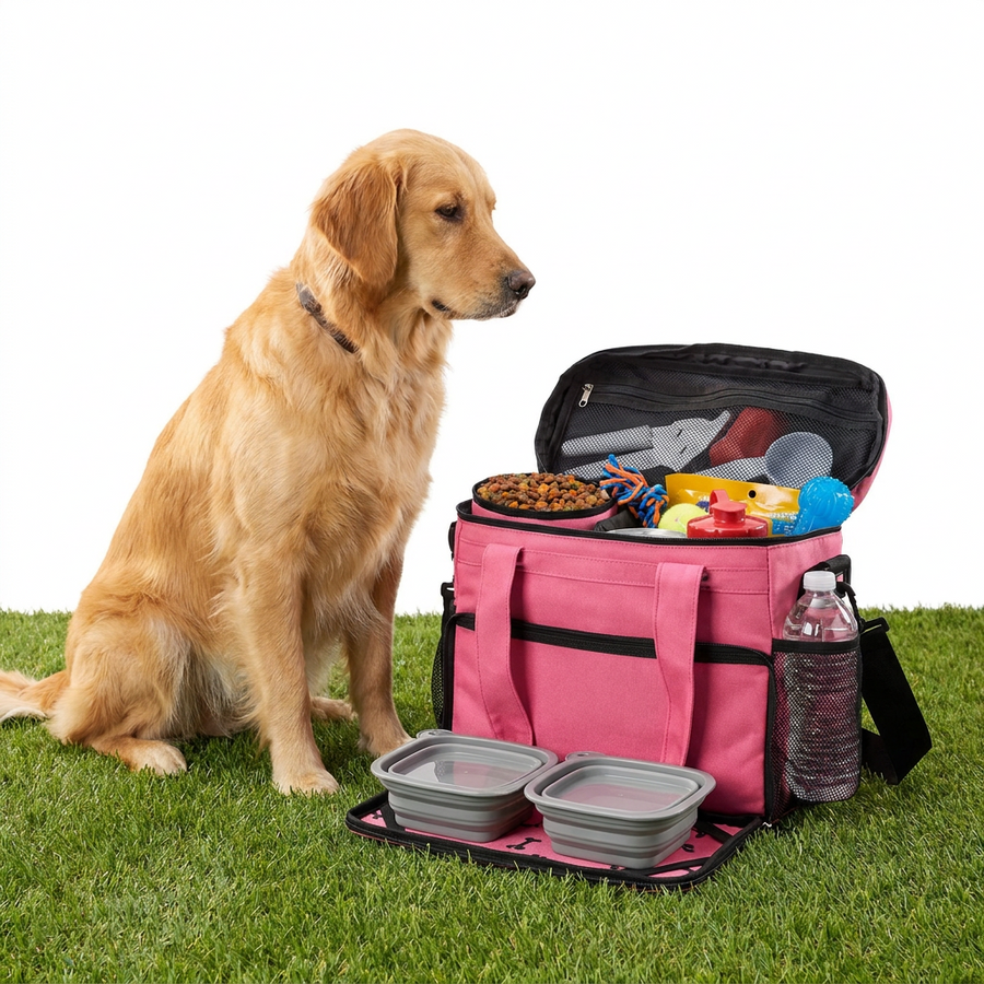 Mobile Dog Gear Week Away Bag Pink with dog