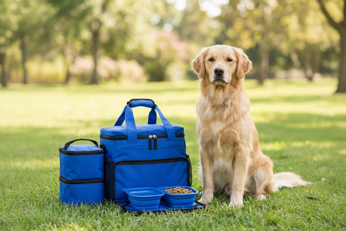 Mobile Dog Gear Week Away Bag Blue with dog