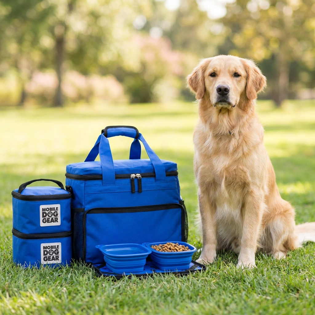 Mobile Dog Gear Week Away Bag Blue with dog
