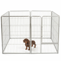 Puppy Play Pen Grey with puppy