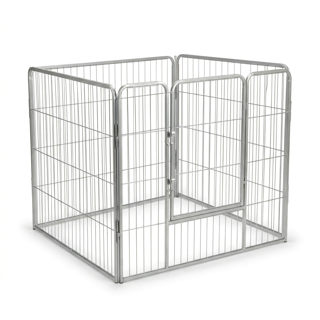Puppy Play Pen Grey angled view
