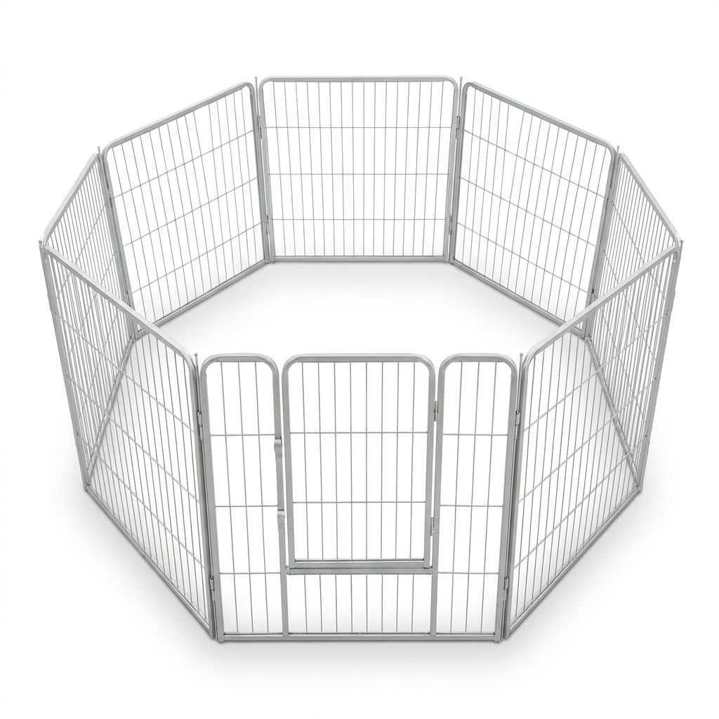 Puppy Play Pen Grey top-down view