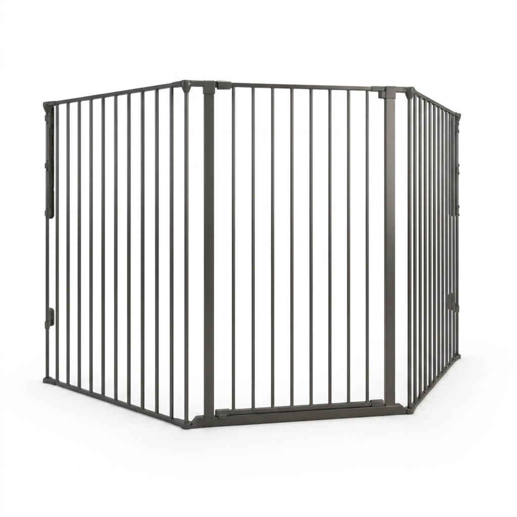 DogSpace Rocky Pet Gate angled view