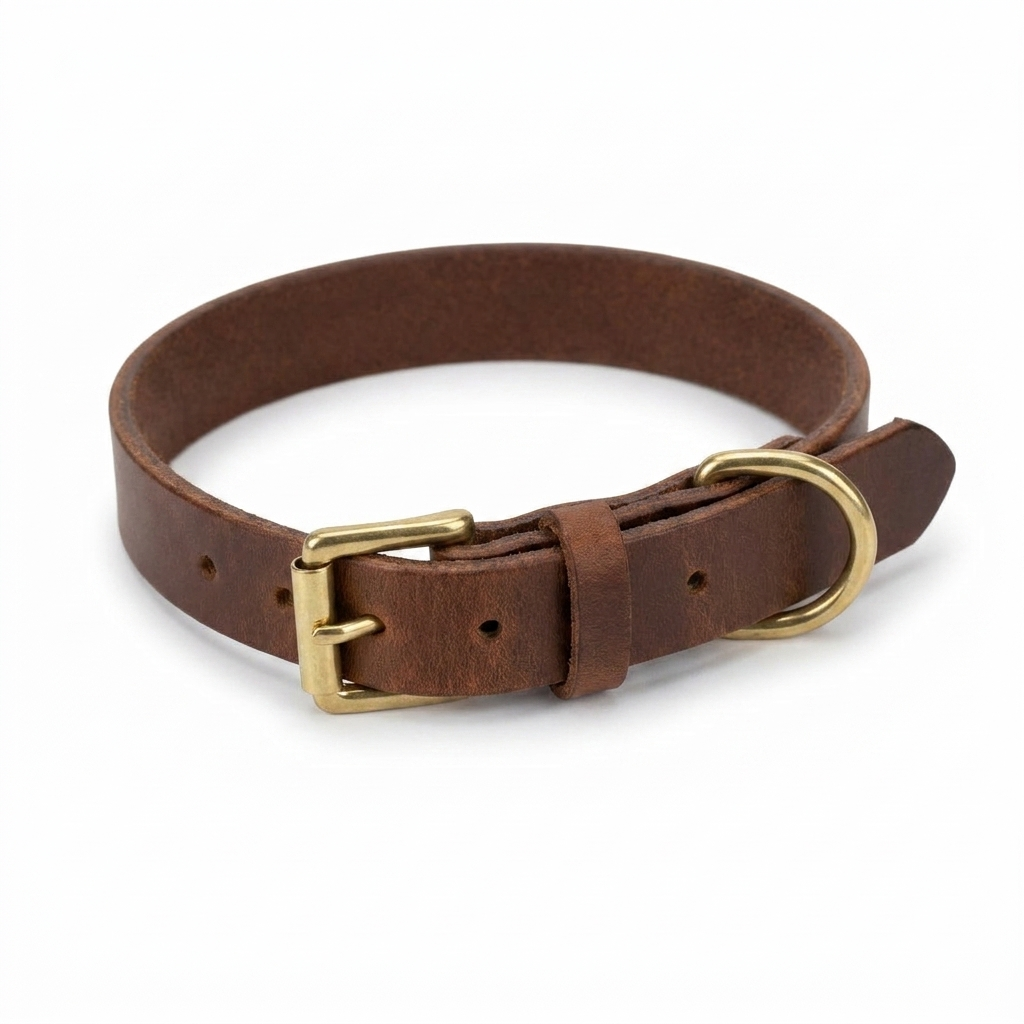Timberwolf Leather Collar Sable angled view