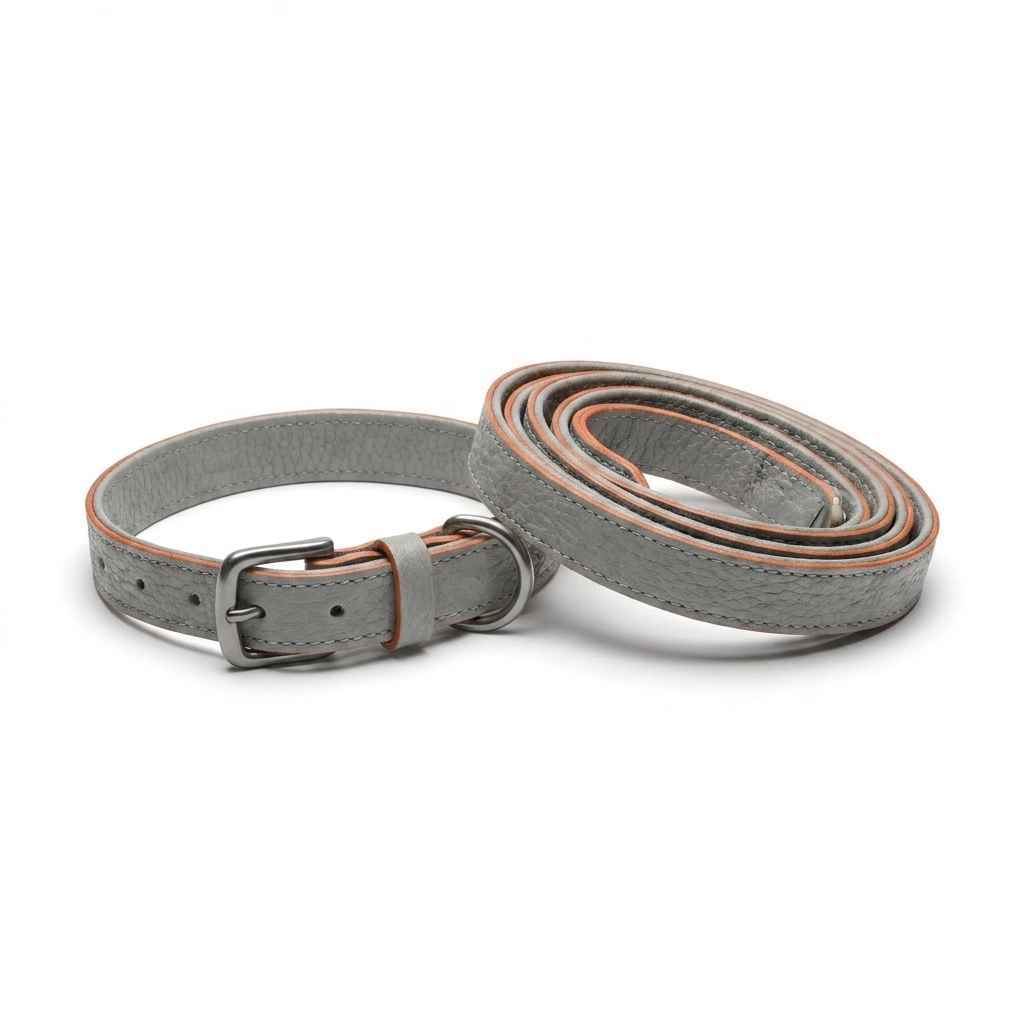 Ostrich Leather Lead Grey front view