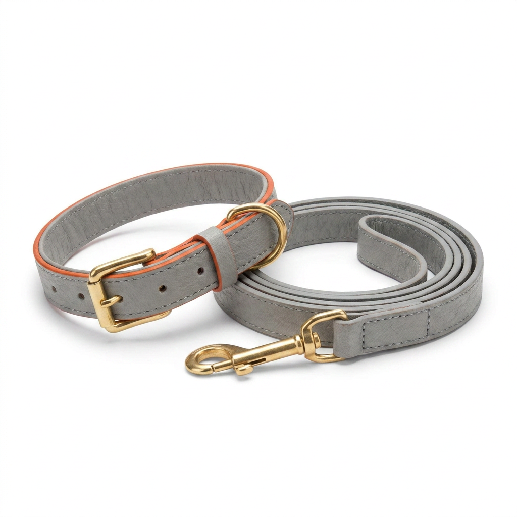 Ostrich Leather Lead Grey angled view