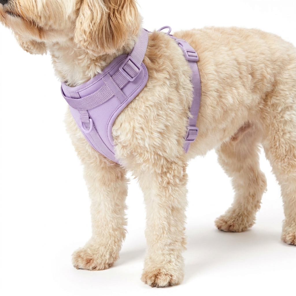 Cocopup Parma Violets Harness with dog