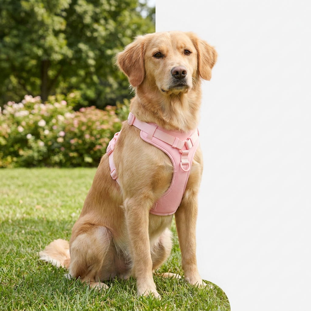 Cocopup Candyfloss Harness with dog