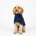 Bamboo Drying Coat Navy with dog