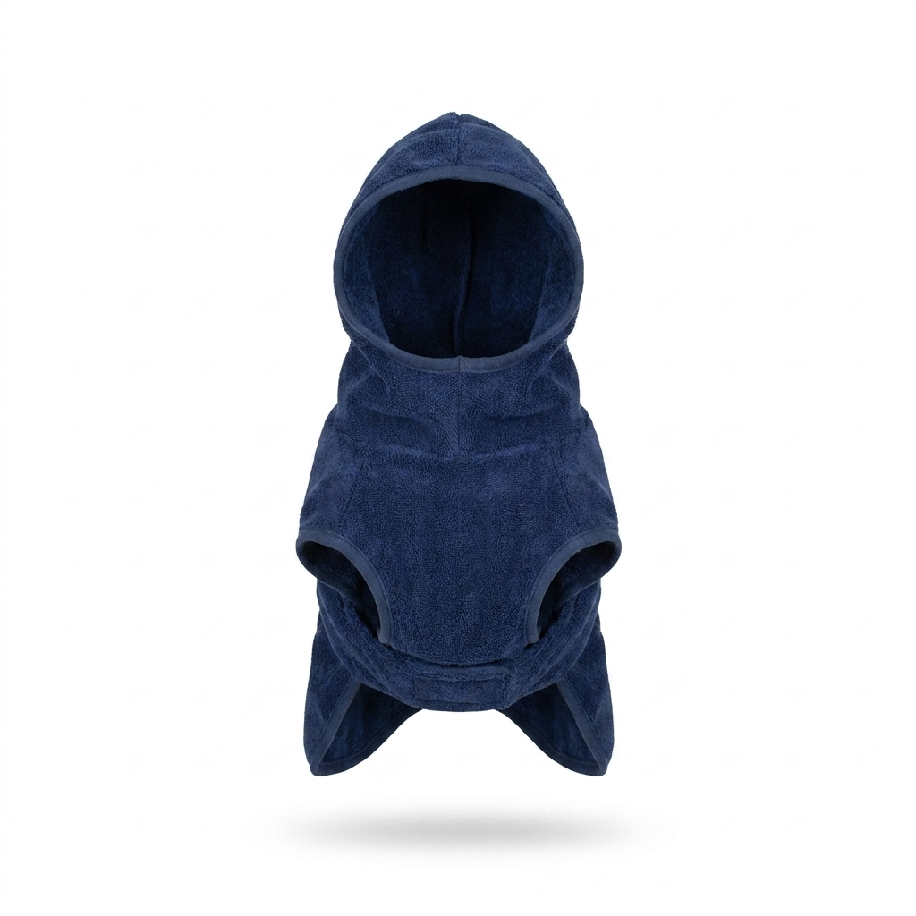 Bamboo Drying Coat Navy front view