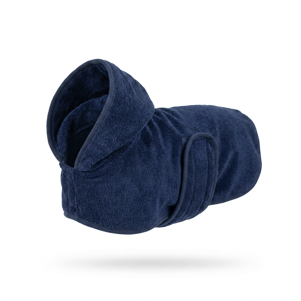 Bamboo Drying Coat Navy angled view