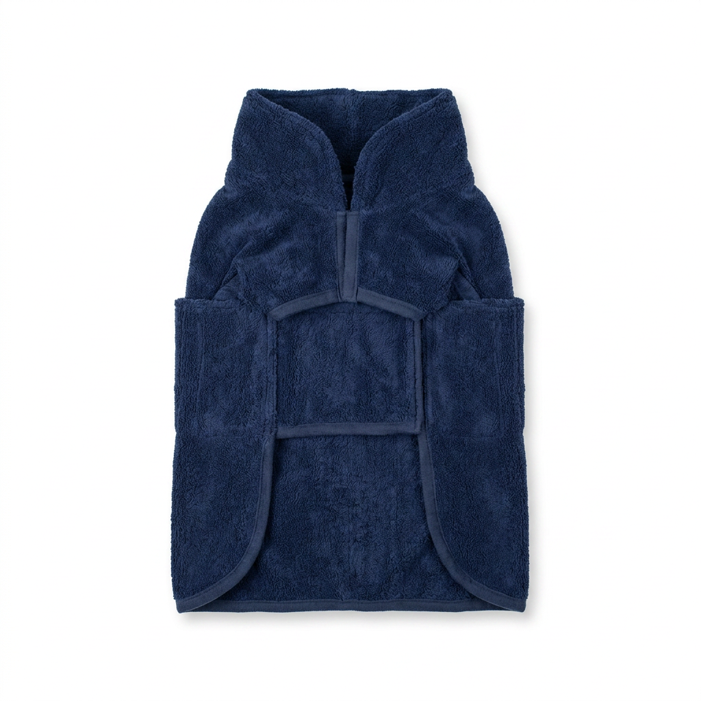 Bamboo Drying Coat Navy top-down view