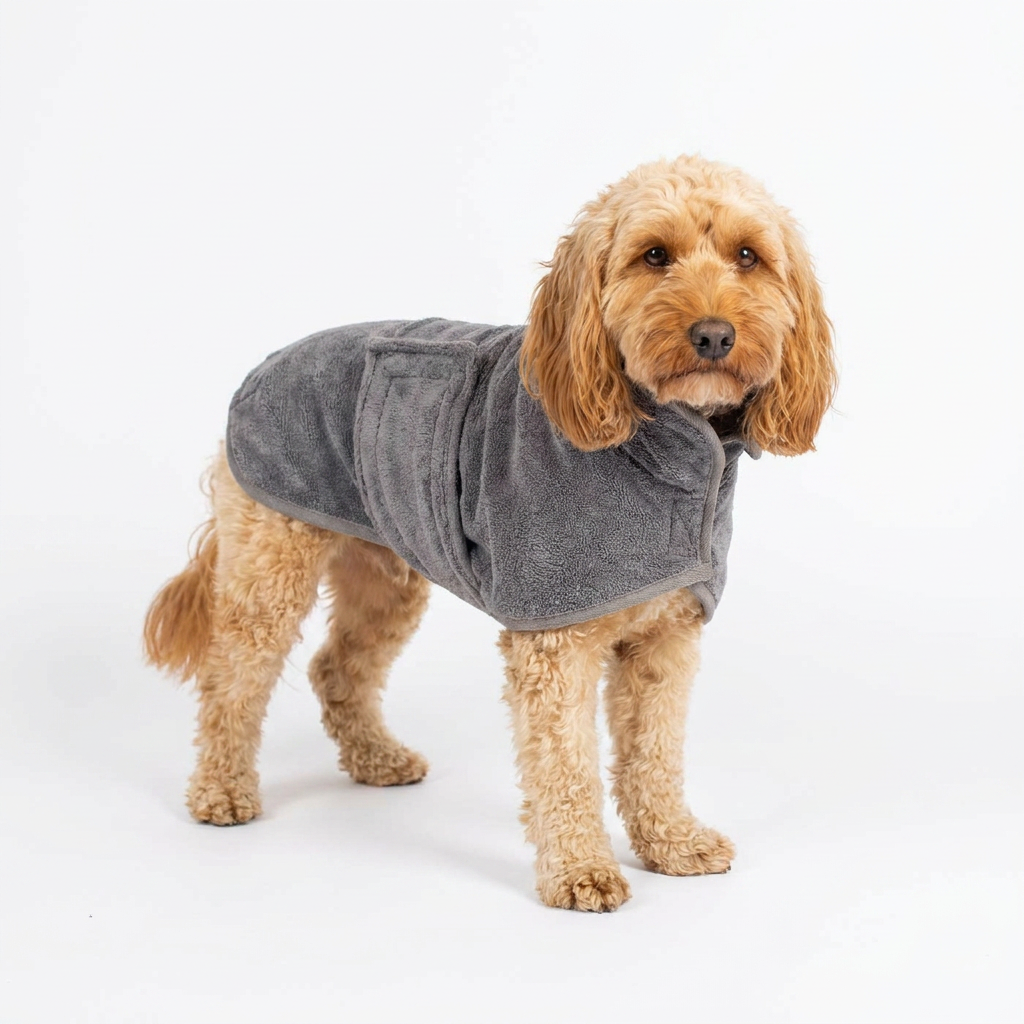 Bamboo Drying Coat Gun Metal with dog