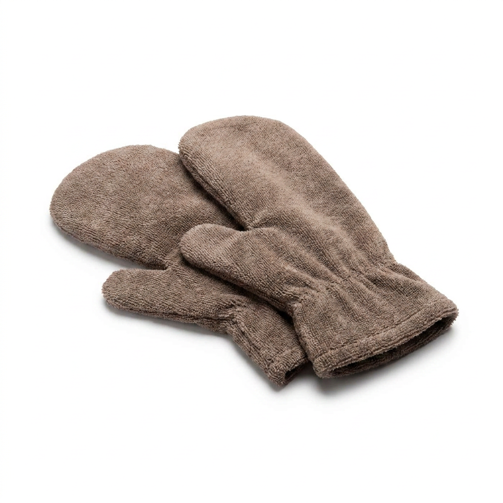 Bamboo Drying Mitts Mole angled view