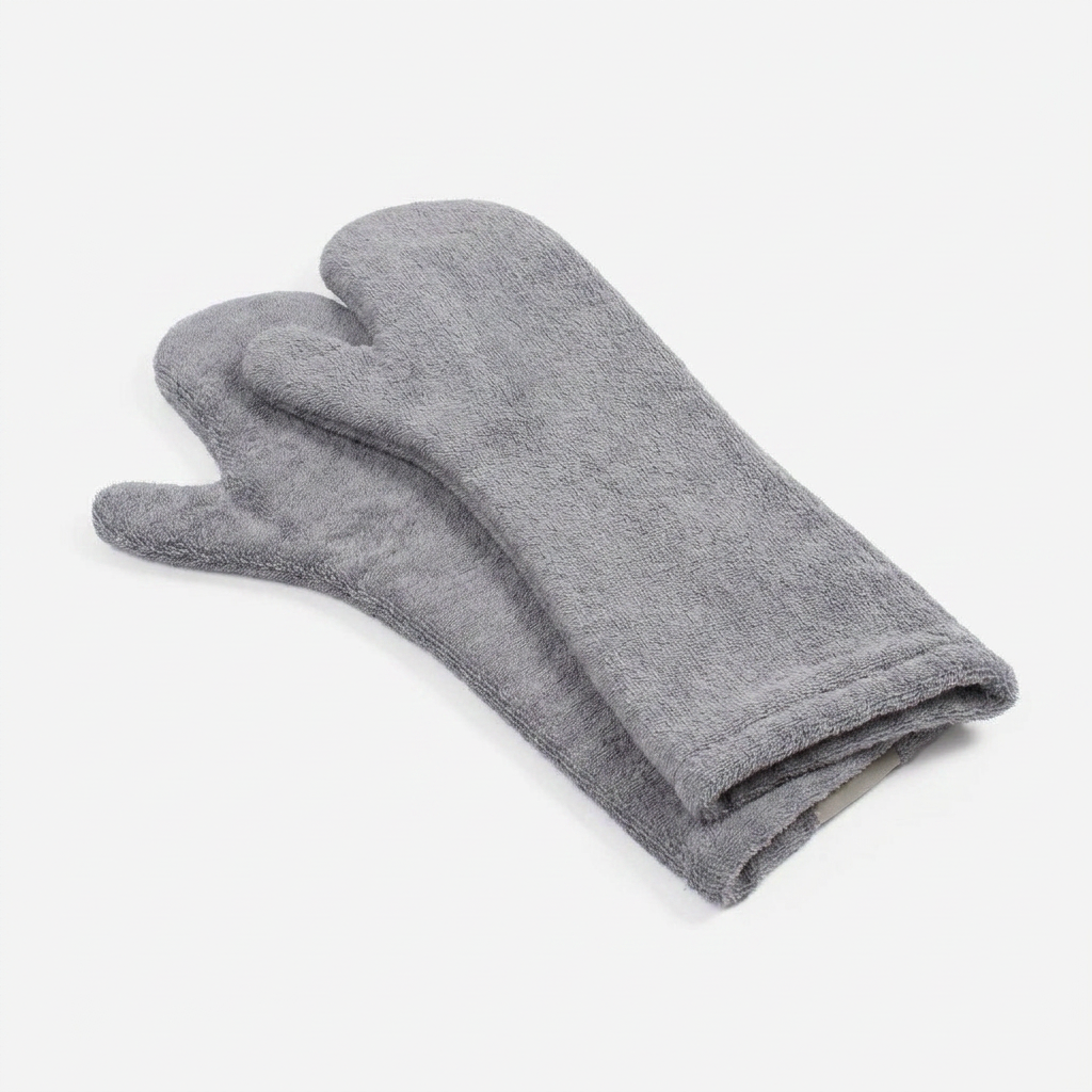 Bamboo Drying Mitts Gun Metal angled view