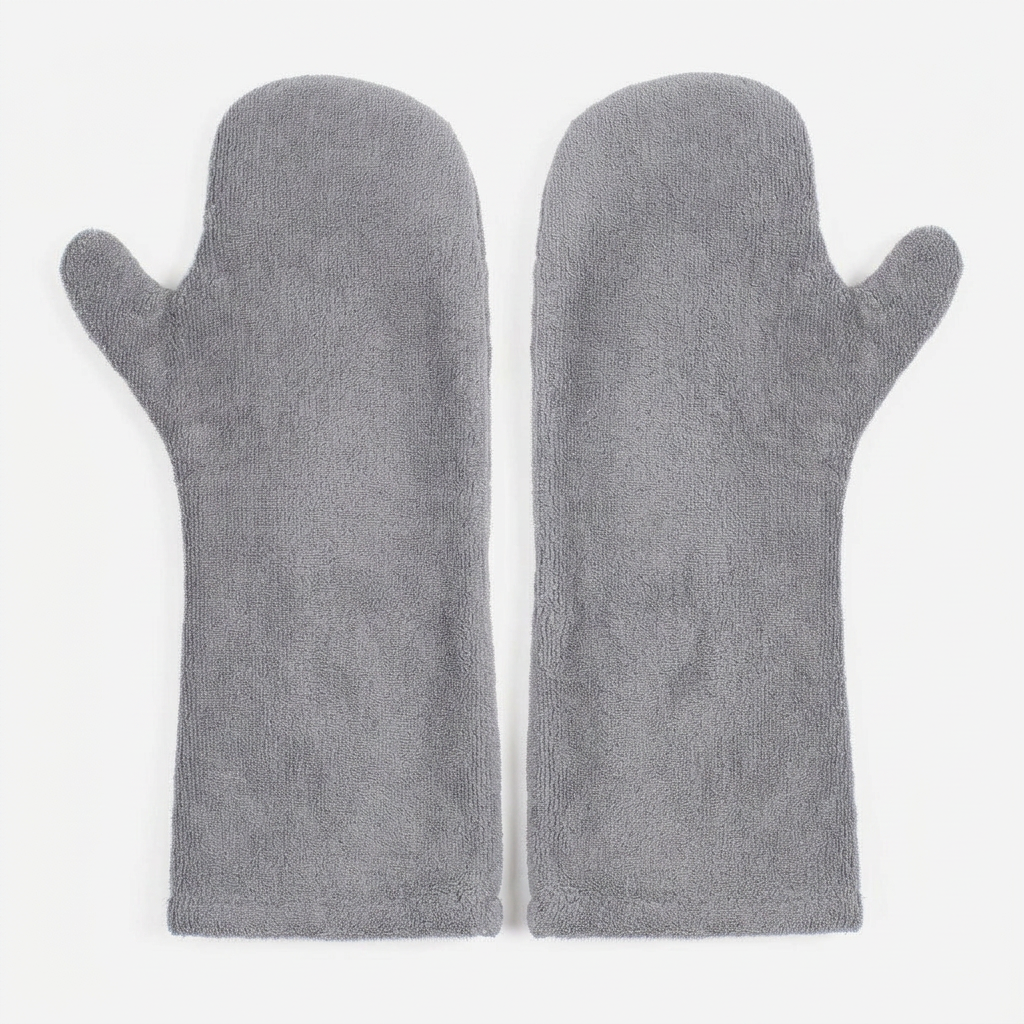Bamboo Drying Mitts Gun Metal front view